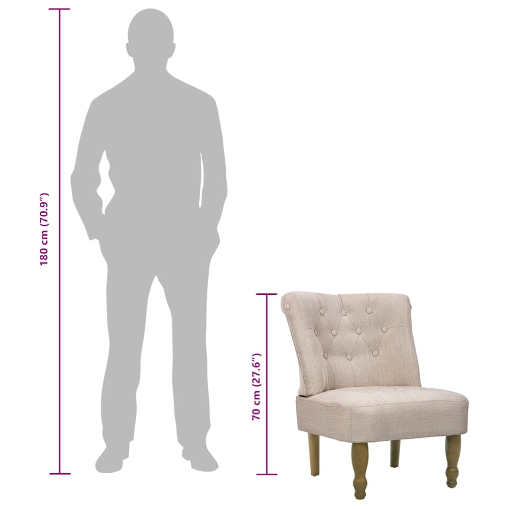 Krémszínű szövet francia szék