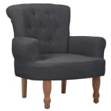 vidaXL French Chair with Armrest Fabric Grey
