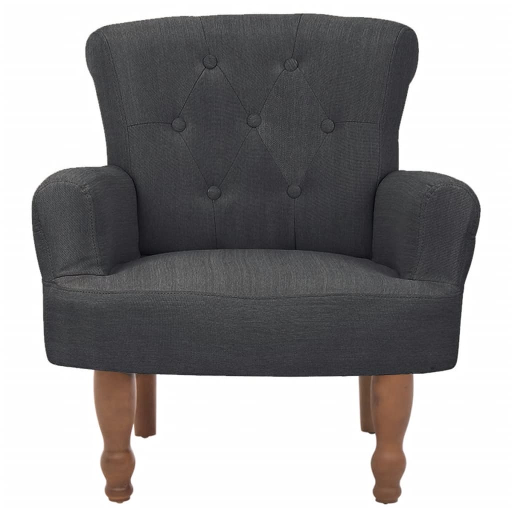 vidaXL Prancūziško stiliaus kėdė, pilka, audinys