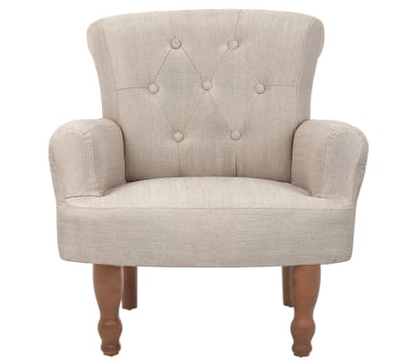 vidaXL Prancūziško stiliaus kėdės, 2 vnt., kreminės spalvos, audinys