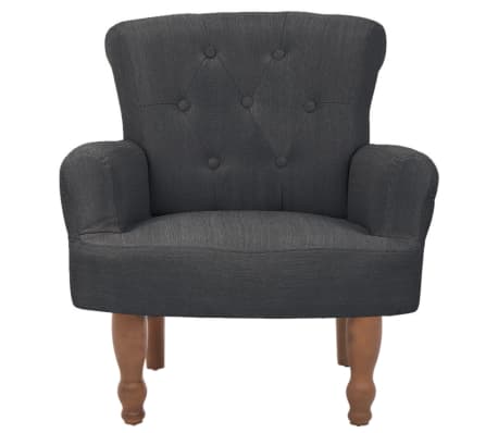vidaXL Prancūziško stiliaus kėdės, 2 vnt., pilkos, audinys