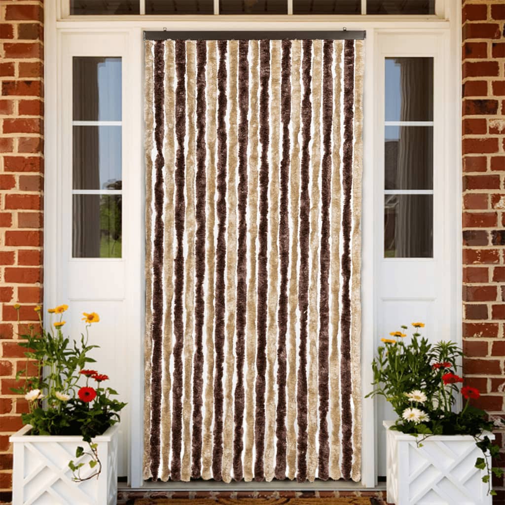 vidaXL Insektenschutz-Vorhang Beige und Hellbraun 90x220 cm Chenille