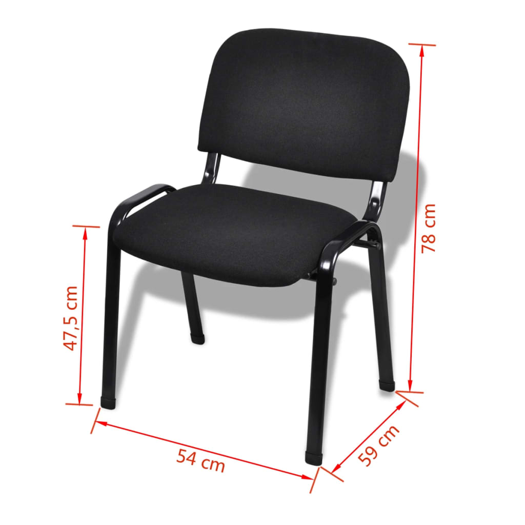 4 db fekete egymásba rakható irodai szövet szék 