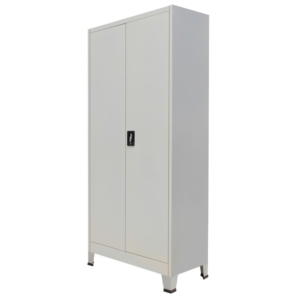 Armoire de bureau avec 2 portes Acier 90 x 40 x 180 cm Gris