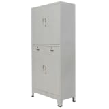 vidaXL Office Cabinet with 4 Doors Steel 90x40x180 cm Grey