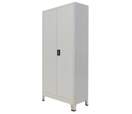 vidaXL Locker Cabinet with 2 Doors Steel 35.4"x15.7"x70.9" Gray