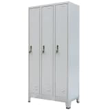 vidaXL Armario taquilla con 3 compartimentos acero 90x45x180 cm gris
