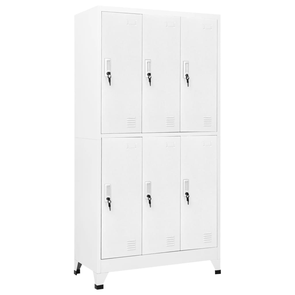 Image of vidaXL Locker Cabinet with 6 Compartments Steel 90x45x180 cm Grey