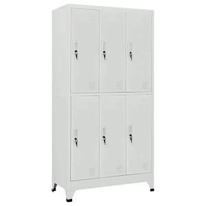 Šatní skříňka se 6 buňkami ocel 90 x 45 x 180 cm šedá - obrázek 1