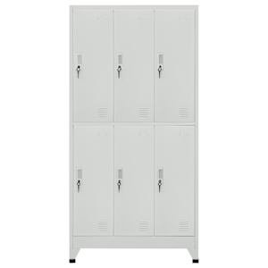 Šatní skříňka se 6 buňkami ocel 90 x 45 x 180 cm šedá - obrázek 2