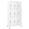 vidaXL lukustatav hoiukapp 9 sektsiooniga, teras 90x45x180 cm, hall