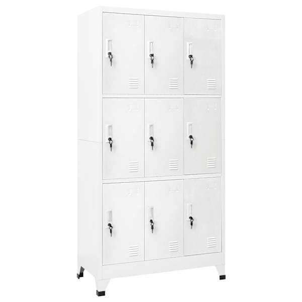 vidaXL lukustatav hoiukapp 9 sektsiooniga, teras 90x45x180 cm, hall
