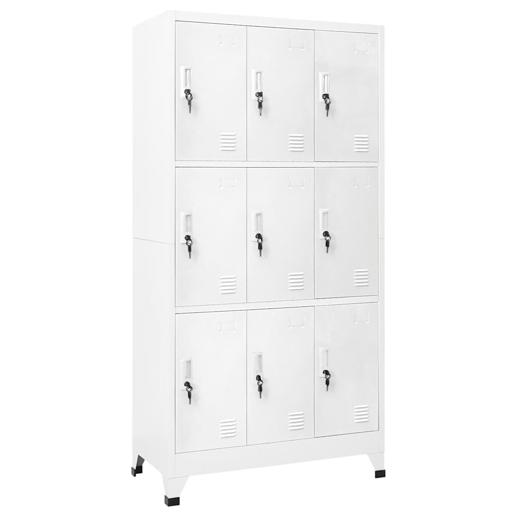 vidaXL Šatní skříňka s 9 buňkami ocel 90 x 45 x 180 cm šedá