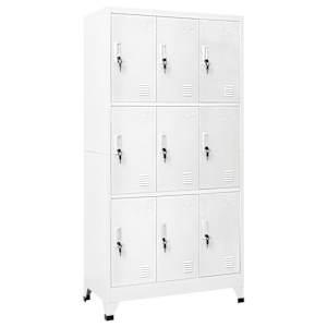 Šatní skříňka s 9 buňkami ocel 90 x 45 x 180 cm šedá - obrázek 1