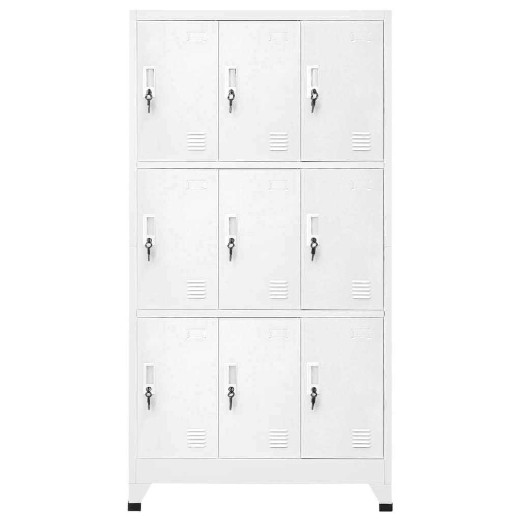 

vidaXL Lockerkast met 9 vakken 90x45x180 cm staal grijs