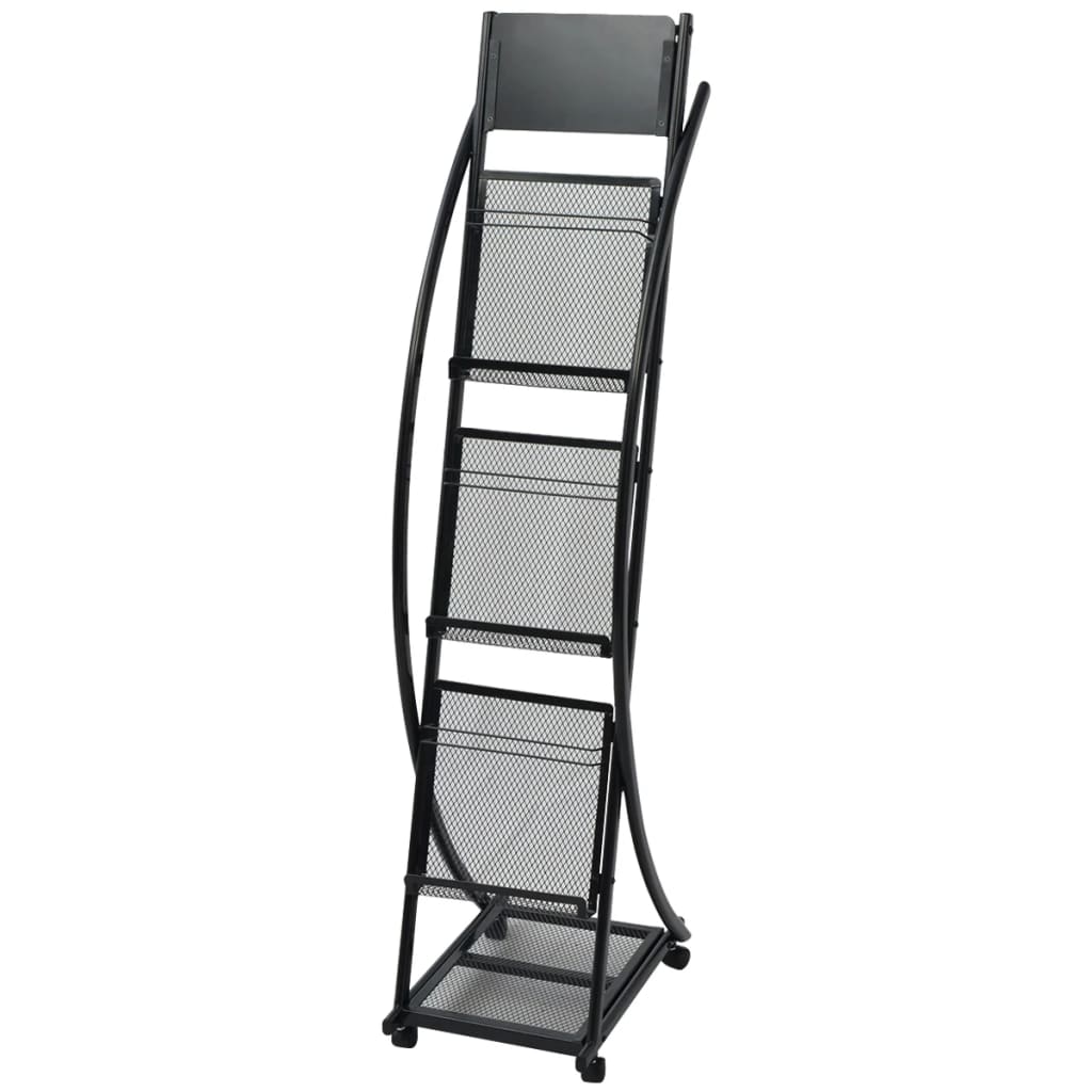 vidaXL Raft reviste 40 x 32 x 131 cm, negru, A4