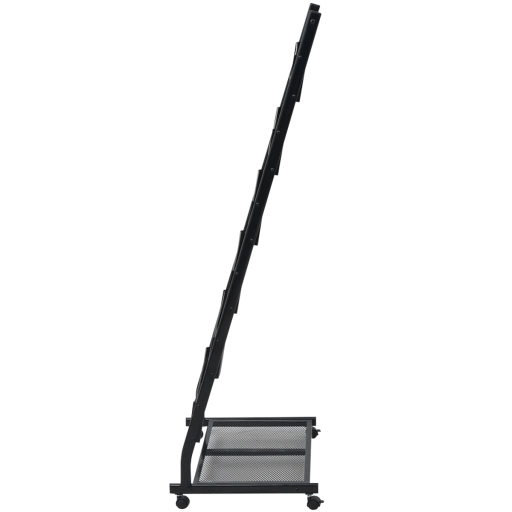 vidaXL Raft reviste A4, 47,5x43x133 cm, negru