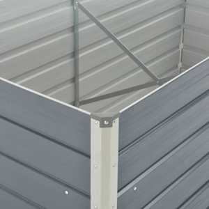Vyvýšený zahradní truhlík 160x80x77 cm galvanizovaná ocel šedý - obrázek 6