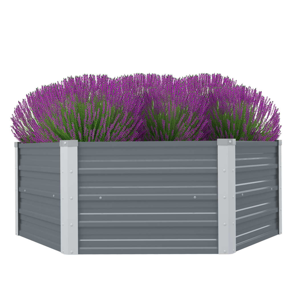 Photos - Flower Pot VidaXL Raised Garden Bed 50.8"x50.8"x18.1" Galvanized Steel Gray 