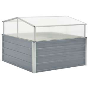 vidaXL kasvuhoone 100 x 100 x 85 cm, tsingitud teras, hall