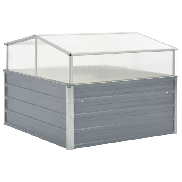 vidaXL kasvuhoone 100 x 100 x 85 cm, tsingitud teras, hall
