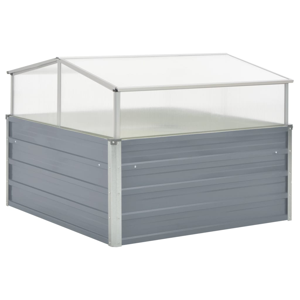 Image of vidaXL Greenhouse 100x100x85 cm Galvanised Steel Grey