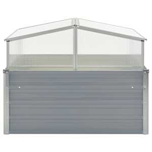 Skleník 100x100x85 cm pozinkovaná ocel šedá - obrázek 3