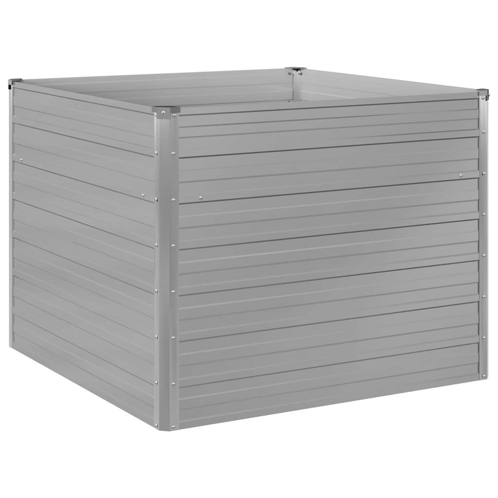 vidaXL Vyvýšený zahradní záhon 100x100x77 cm pozinkovaná ocel šedá