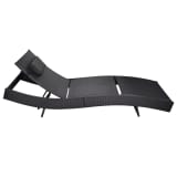 vidaXL Sun Lounger Poly Rattan Black
