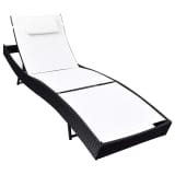 vidaXL Sun Lounger Poly Rattan White