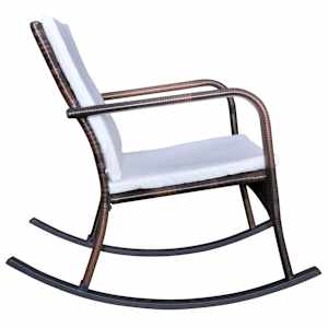 vidaXL Chaise &agrave; bascule d'ext&eacute;rieur Marron R&eacute;sine tress&eacute;e