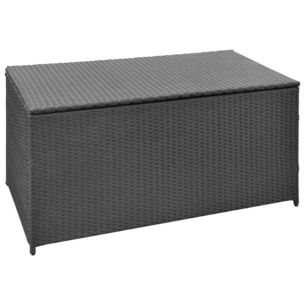 vidaXL Garden Storage Box Black 120x50x60 cm Poly Rattan