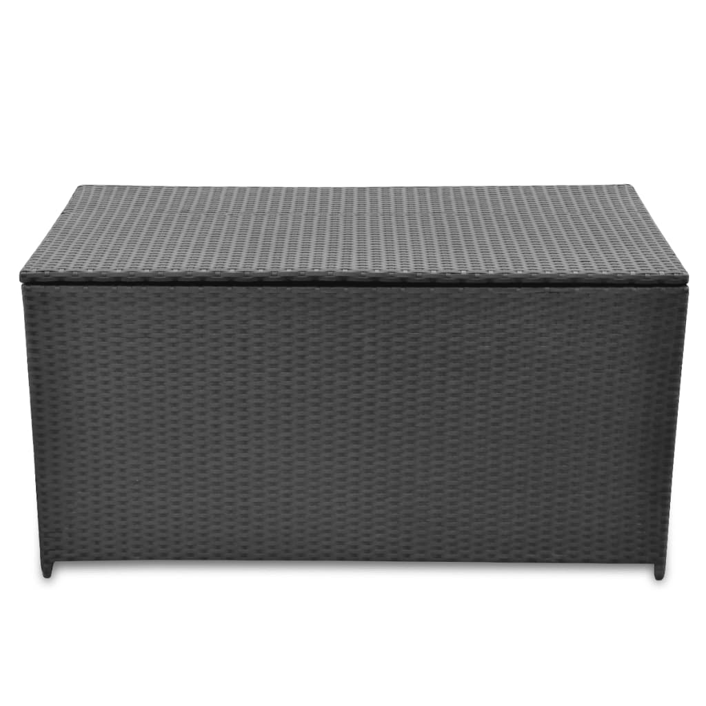 vidaXL Záhradný úložný box čierny 120x50x60 cm polyratanový