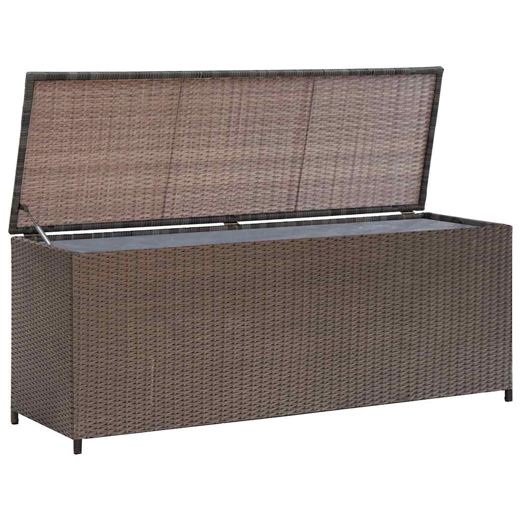 vidaXL Garten-Auflagenbox Braun 120x50x60 cm Poly Rattan