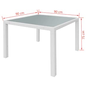 5dílný zahradní jídelní set polyratan krémově bílý - obrázek 10
