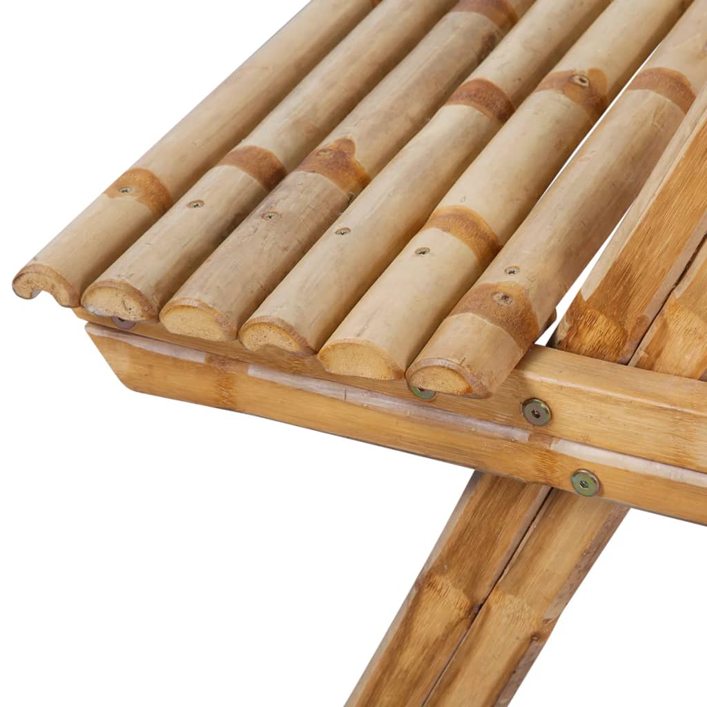 Bambusz piknik asztal 120 x 120 x 78 cm 