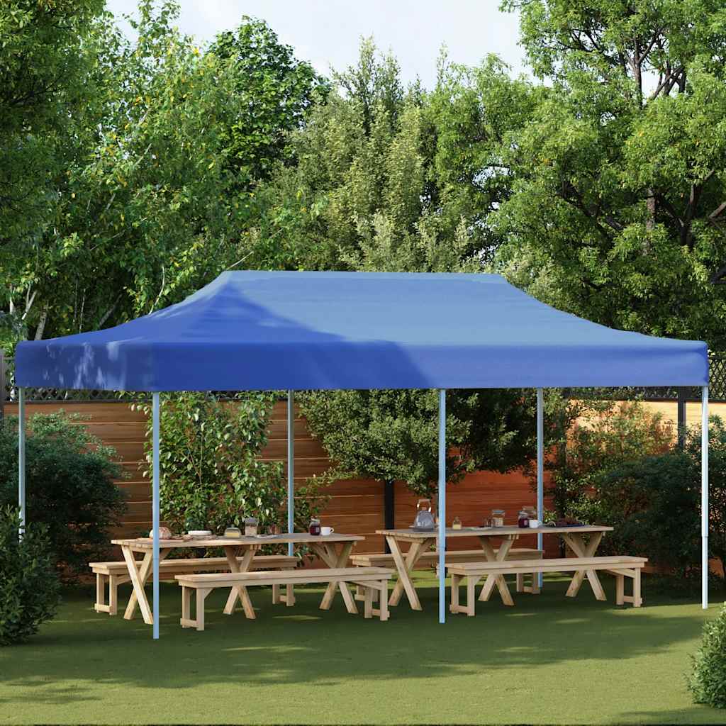 Skladací záhradný stan 3x6 m, modrý 42506