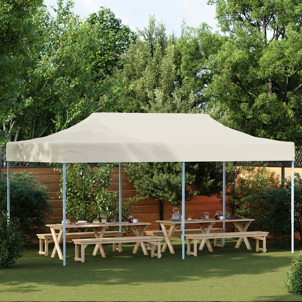 Skladací záhradný stan 3x6 m, krémovo biely 42507