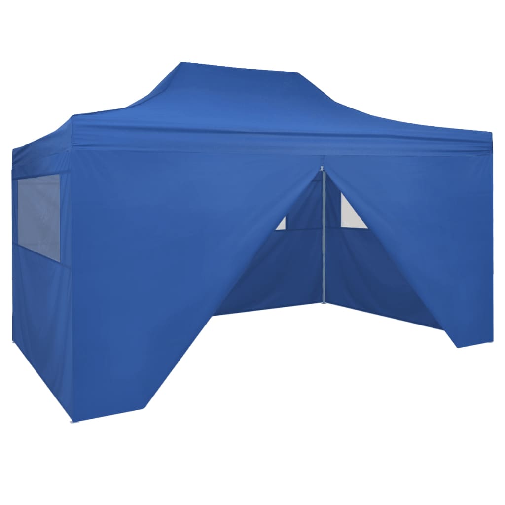 42512 vidaXL Foldable Tent Pop-Up with 4 Side Walls 3×4,5 m Blue vidaXL