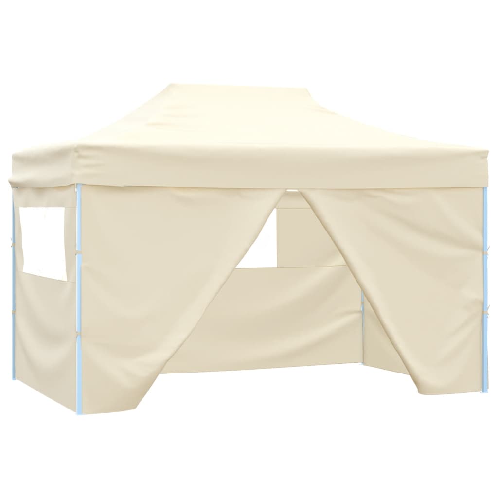 

vidaXL Foldable Tent Pop-Up with 4 Side Walls 9.8'x14.8' Cream White