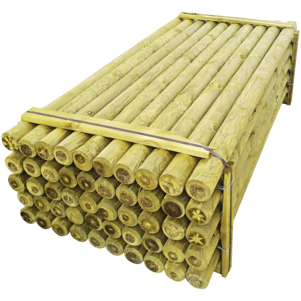 vidaXL Schuttingpaal met punt 50 stuks 10 x 240 cm hout