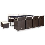 vidaXL Set mobilier de exterior 33 piese, poliratan, maro