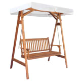 vidaXL Chaise balançoire pour jardin + baldaquin eucalyptus acacia