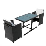 vidaXL Jeu de mobilier de jardin 7 pcs Noir Résine tressée