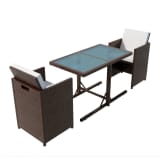vidaXL Garten-Essgruppe 7-tlg. Poly Rattan Braun