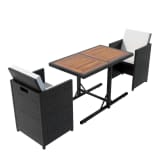 vidaXL Garten-Essgruppe 7-tlg. Poly Rattan Schwarz