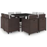 vidaXL Set mobilier de exterior 25 piese, poliratan, maro