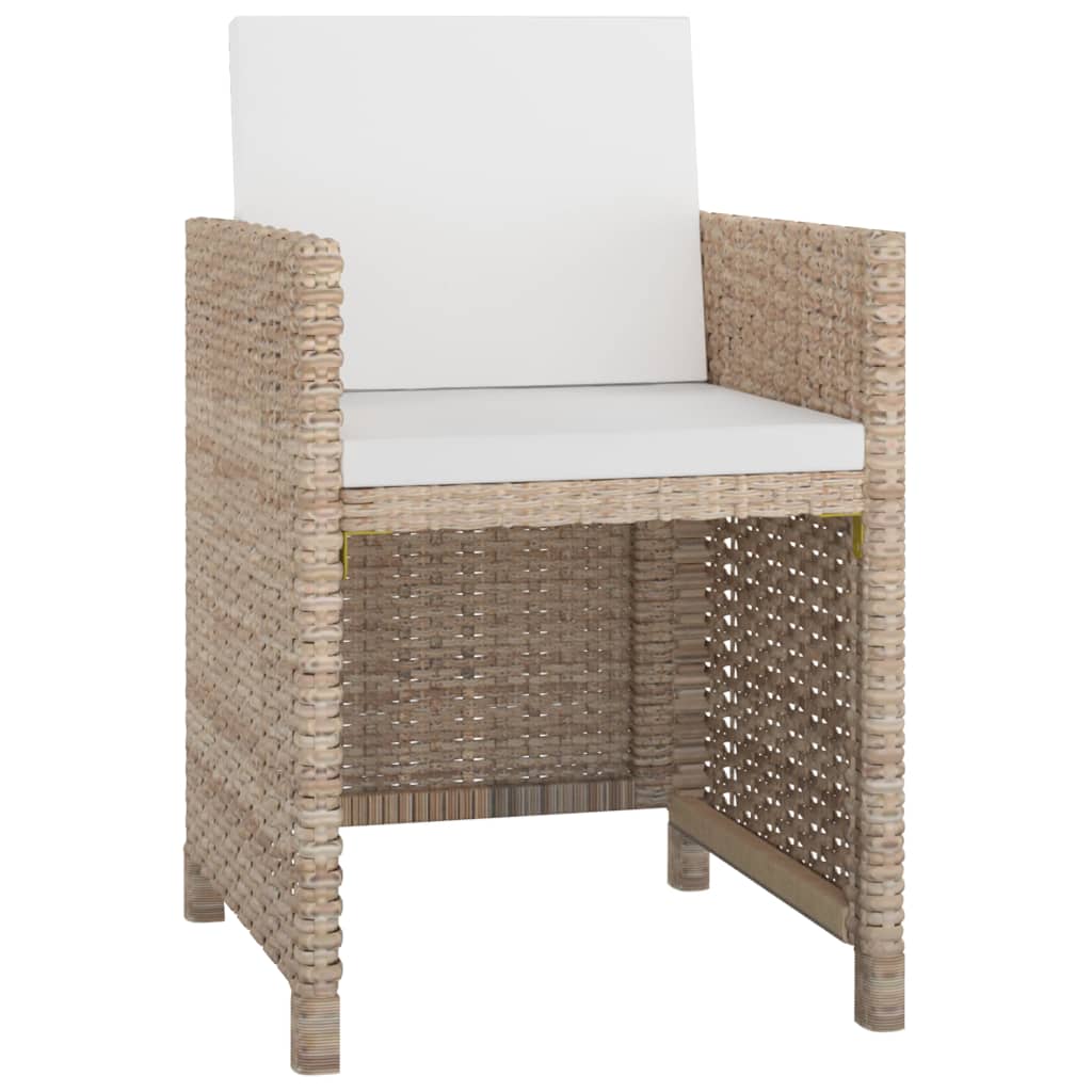 Thumbnail - vidaXL 9-tlg. Garten-Essgruppe mit Auflagen Poly Rattan Beige