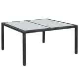 vidaXL Garten-Esstisch Poly Rattan 150 × 90 × 75 cm Schwarz