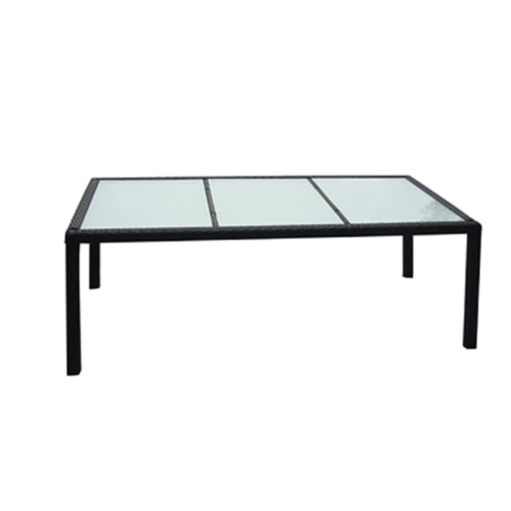 

vidaXL Patio Table Black 74.8"x35.4"x29.5" Poly Rattan